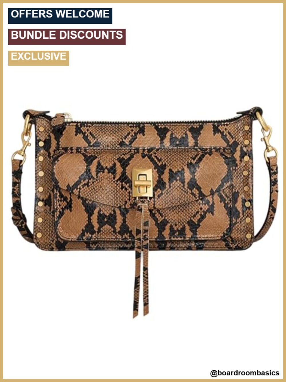 Genuine Leather Mini Crossbody Bag Convertible Shoulder Purse Turn-Lock